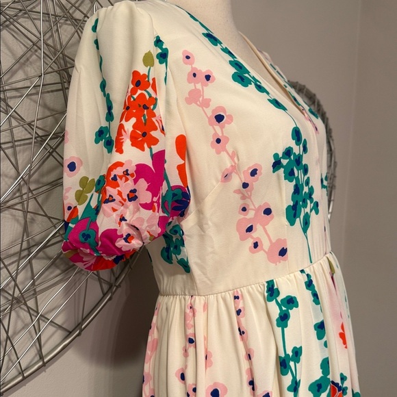 Donna Morgan Floral V-Neck Midi Dress - Picture 3 of 7